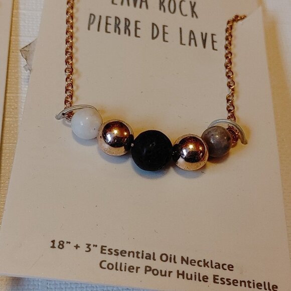 BEAUTIFUL LAVA ROCK Necklace Lot of 3 GROUNDING STONE BNIP - Picture 2 of 5